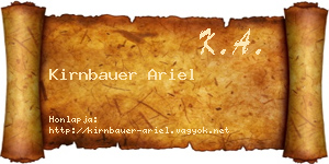 Kirnbauer Ariel névjegykártya